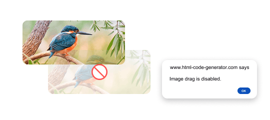 image drag alert