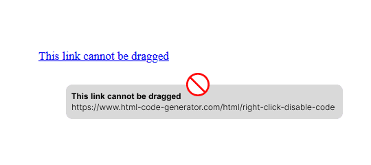 link text drag disable